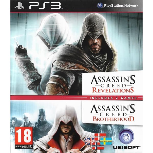 Assassins Creed Brotherhood + Assassins Creed Revelations Playstation 3 PS3 (Brugt)