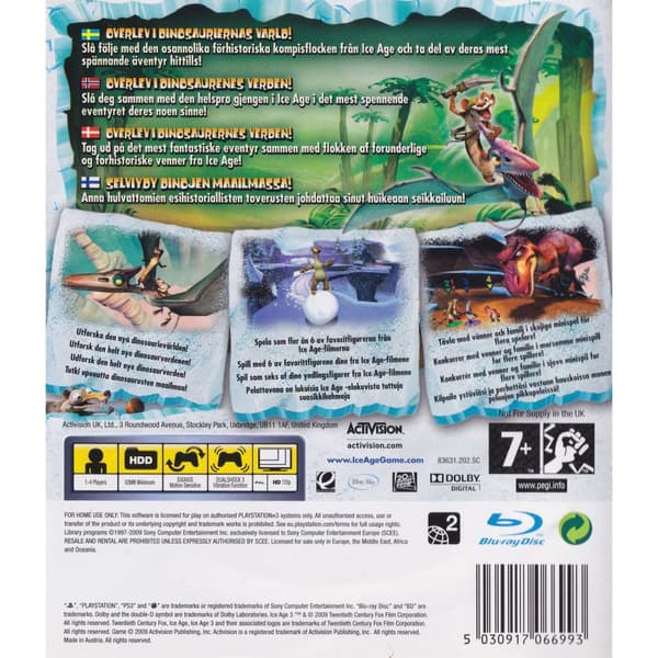 Ice Age 3 Dawn of the Dinosaurs Playstation 3 PS3 Nordic (Käytetty)