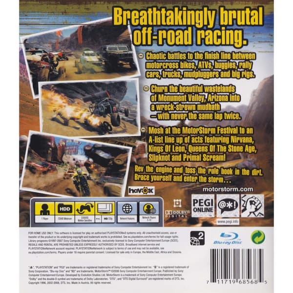 MotorStorm Playstation 3 PS3 (Käytetty)