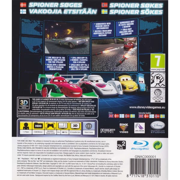 Cars 2 Playstation 3 PS3 Nordic (Begagnad)