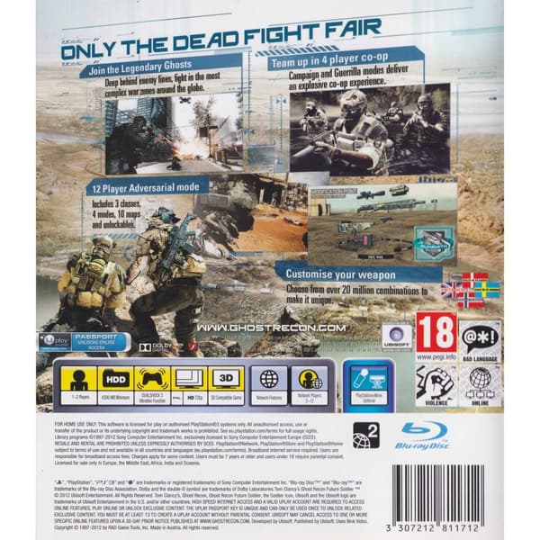 Tom Clancys Ghost Recon Future Soldier Playstation 3 PS3 Move Nordic (Brugt)