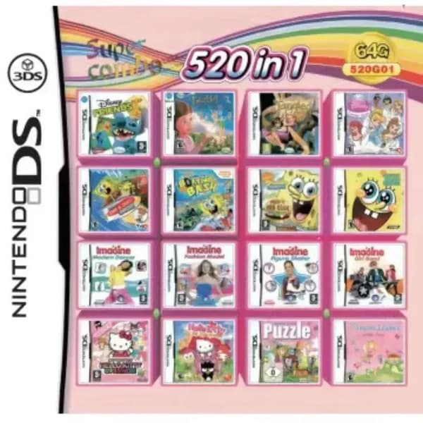 520 in 1 Nintendo DS, 3DS, DS Lite Compilation Game Cartridge Video Games