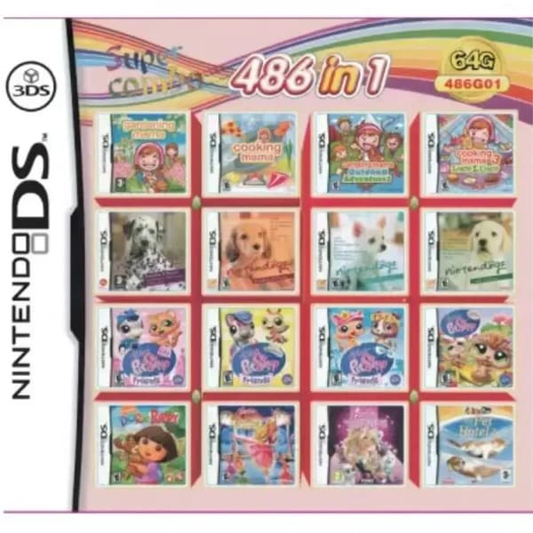 486 in 1 Nintendo DS, 3DS, DS Lite Compilation Game Cartridge Video Games