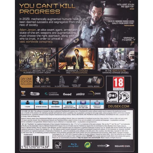 Deus Ex Mankind Divided Day One Edition Playstation 4 PS4