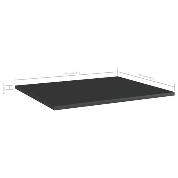 vidaXL Hyllplan 8 st svart högglans 60x50x1,5 cm spånskiva