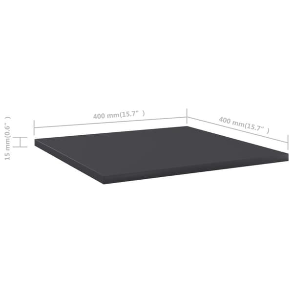 vidaXL boghylder 8 stk. 40x40x1,5 cm spånplade grå