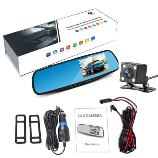 RoGer 2in1 Car mirror with integrated rear view camera / Full HD / 170' / G-Sensor / MicroSD / LCD 4.3''