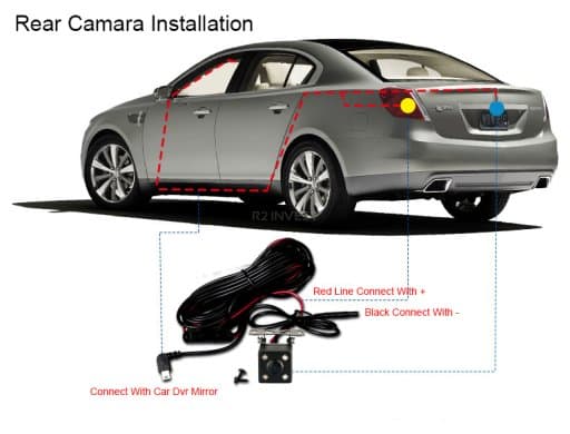 RoGer 2in1 Car mirror with integrated rear view camera /  Full HD / 170' / G-Sensor / MicroSD / LCD 4.3''