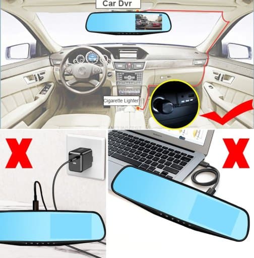RoGer 2in1 Car mirror with integrated rear view camera / Full HD / 170' / G-Sensor / MicroSD / LCD 4.3''