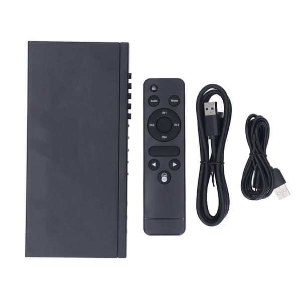 4x1 HD Multimedia Switch, 4K opløsning understøttelse, Plug and Play, fjernbetjening inkluderet