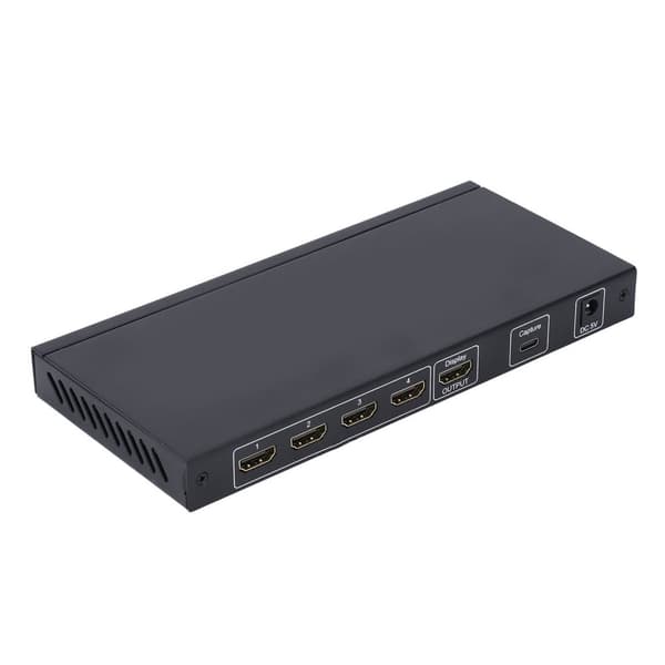 4x1 HD Multimedia Switch, 4K opløsning understøttelse, Plug and Play, fjernbetjening inkluderet