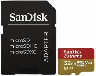 SanDisk Extreme microSDHC 32GB + SD Adapter + RescuePRO Deluxe 100MB/s A1 C10 V30 UHS-I U3