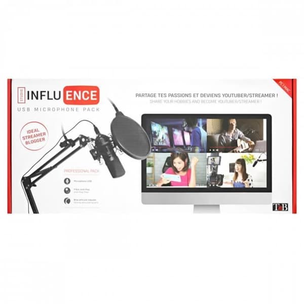 Micro Streamer Pack - TNB - Svart - 1 XLE kondensatormikrofon - Tillbehör ingår - Enkel streaming