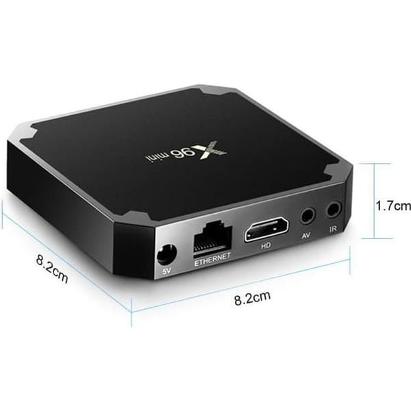 X96 Mini Smart TV Box Android 7.1.2 Amlogic S905W Quad Core H.265 VP9 HDR10 Mini PC 1GB+8GB DLNA WiFi LAN HD Svart