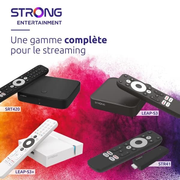 STRONG - SRT 41 - Streaming Box Android TV 4K - Chromecast - Wifi 5 - Bluetooth - Google Röstassistent - Dolby Atmos/Vision - HDR