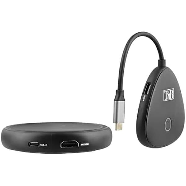 Trådlös HDMI-skärmdelning - T'nB - 4K - USB-C - Svart - 20 meters räckvidd