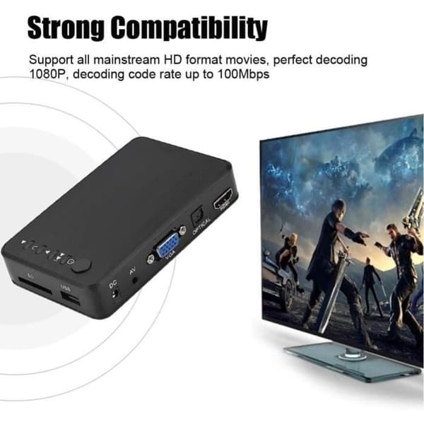 HD multimediaplayer Socobeta med IR fjärrkontroll 110V-240V EU Kontakt