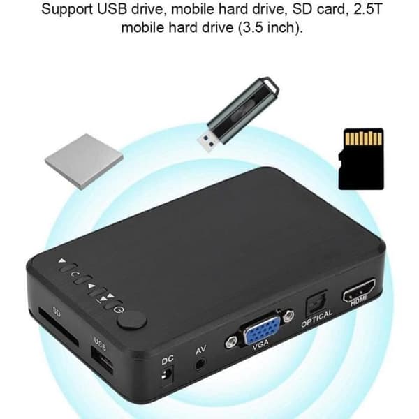 HD multimediaplayer Socobeta med IR fjärrkontroll 110V-240V EU Kontakt