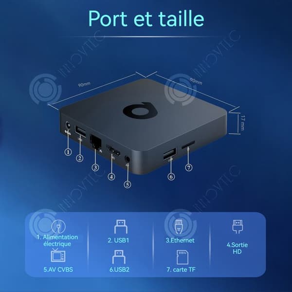 INN TV Box android 10.0 4k 60ps wi-fi 2,4/5ghz dubbelband bluetooth 5.2 hdr10 2+16go quadcore röstsmart TV Box android TV Box