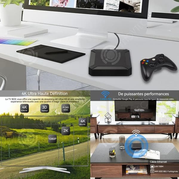 INN TV Box Android 10.0 TV-fodral 1GB RAM 8GB ROM Mini Smart TV Multimedia-spelare TV-fodral Stöder 4K HD/3D Multimedia WiFi 2.4G
