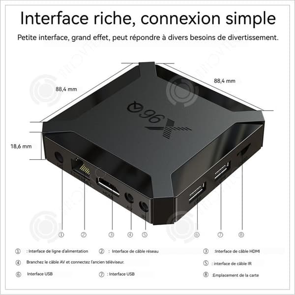 INN TV Box Android 10.0 TV-fodral 1GB RAM 8GB ROM Mini Smart TV Multimedia-spelare TV-fodral Stöder 4K HD/3D Multimedia WiFi 2.4G