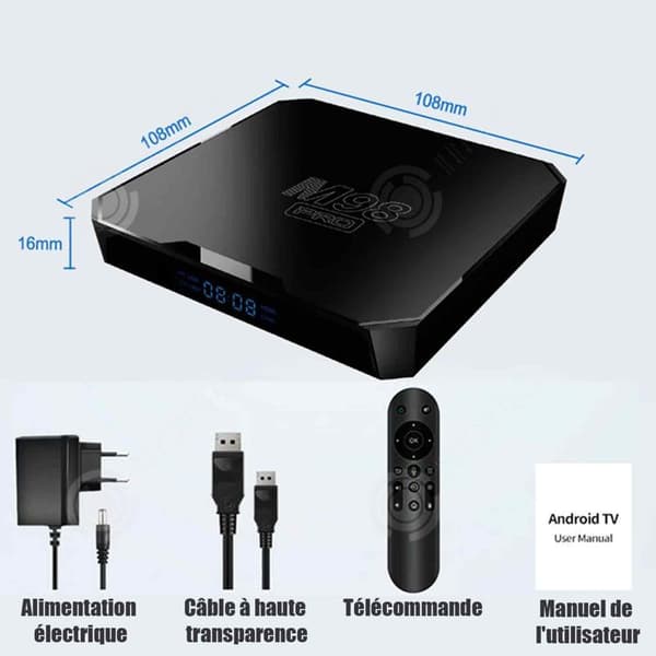 INN TV Box 4K multimediaspelare 2GB RAM 16GB ROM förvandla din TV till smart TV HD multimedia HDMI-gränssnitt flashminne svart
