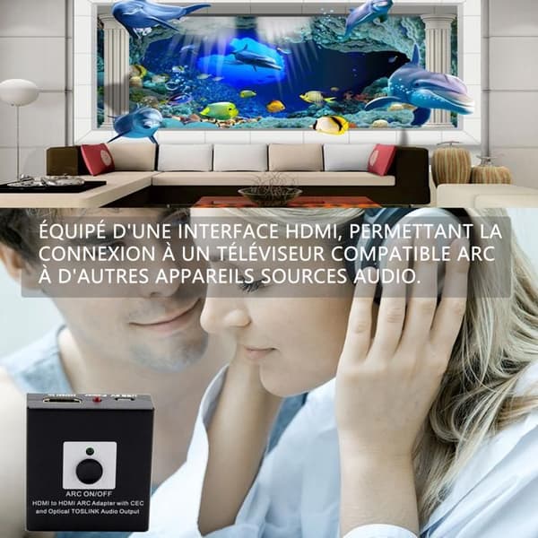 HDMI Extractor stöder ljud- och video-HD-adapter HDMI till HDMI ARC-konvertering 1080p 4K HD-hårdvarumediatillbehör