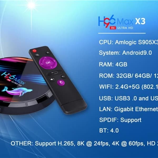 RIFF H96 MAX X3 Amlogic S905X3 4GB + 64GB Smart TV Box