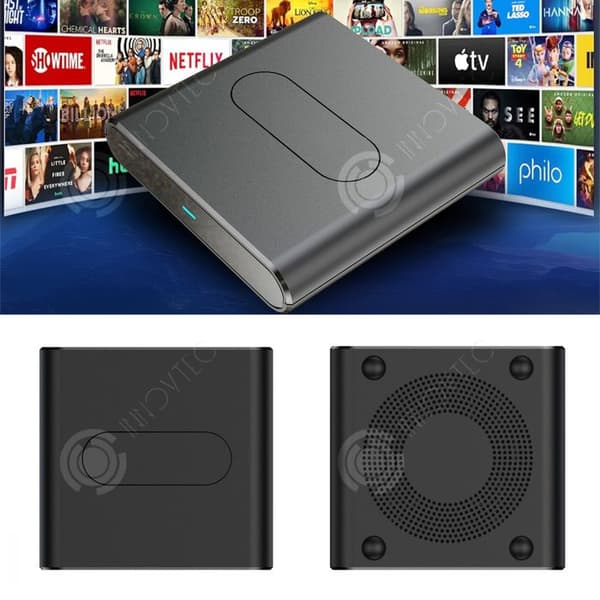 INN TV Box android Wi-Fi/bluetooth dubbelband röstanpassning ultra HD 4K stöder USB/WIFI/HDMI/AV gränssnitt 2Go/16Go