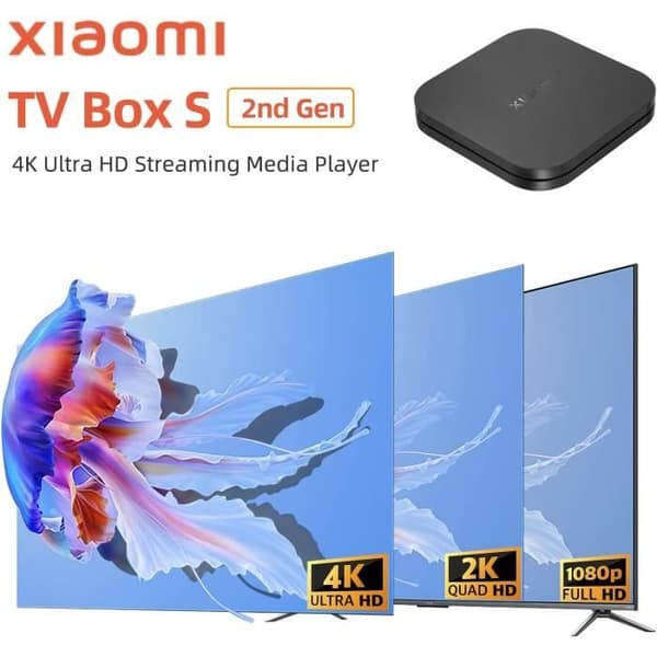 Mi Box S 2:a generationen - Xiaomi - Streaming 4K Ultra HD - Bluetooth 5.2 - Dubbel Wi-Fi - 2GB RAM + 8GB ROM