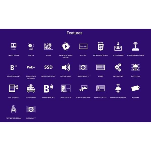 BrightSign XT1144 Digital Signage Media Player - Blå - Dolby Vision - HDR10+