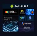 Miniatyrbild 3 av 5: TV BOX - 8K - Octa-kärna - 2/16GB - IPTV-enhet - Android 14.0 - Android TV - WiFi 2.4/5.8G - Bluetooth5.4 - HDR 10+