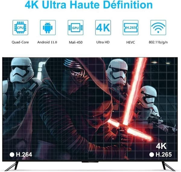 X96 Mini - TV BOX - 4K - 2/16GB - IPTV-box - Android 11.0 - Android TV - WiFi 2.4/5.0G - HDR 10 - Mediaplayer