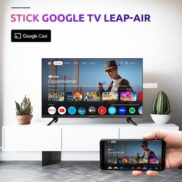 STRONG - LEAP-AIR - Streaming Box Google TV 4K - Chromecast - Wifi - Bluetooth - Google Assistant - Dolby Atmos/Vision - HDR