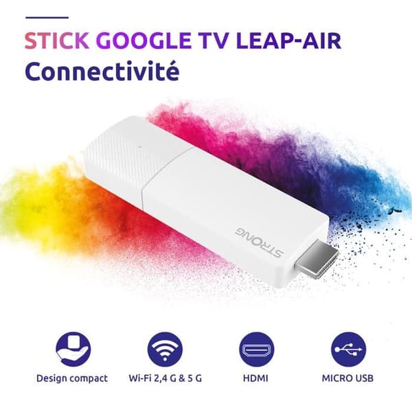 STRONG - LEAP-AIR - Streaming Box Google TV 4K - Chromecast - Wifi - Bluetooth - Google Assistant - Dolby Atmos/Vision - HDR