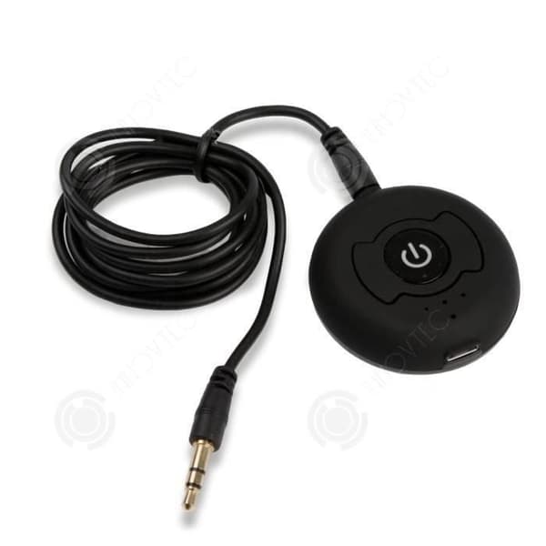 I® bil bluetooth-sändare En Bluetooth-sändare med två trådlösa TV-ljuddubbelsändare kan ansluta två hörlurar i svart