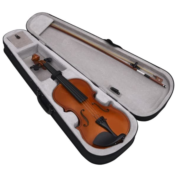 vidaXL violinsæt med violinbue og hagestøtte 4/4 mørkt træ -  Violiner