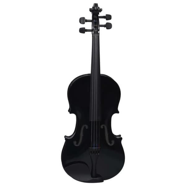 vidaXL Fiolset fullstorlek med stråke och hakstöd svart 4/4 -  Violiner