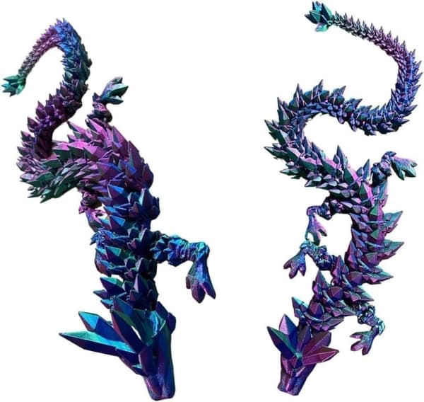OBOSOE Surprise Dragon Egg med drage indeni, Mystery Dragon Egg, 3D-print Dragon Egg, Crystal Articulated Flexible Dragon.