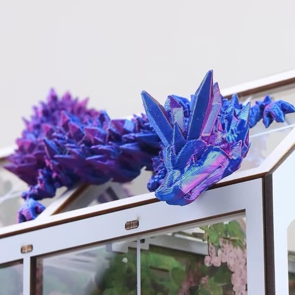 OBOSOE Surprise Dragon Egg med drage indeni, Mystery Dragon Egg, 3D-print Dragon Egg, Crystal Articulated Flexible Dragon.
