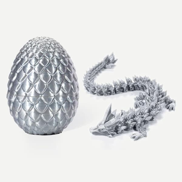 OBOSOE Surprise Dragon Egg med drage indeni, Mystery Dragon Egg, 3D-print Dragon Egg, Crystal Articulated Flexible Dragon.