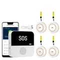 Miniatyrbillede 1 af 2: Trådløst Ældrepleje SOS Alarm System, WiFi Kontrol, Dobbelt Alarmfunktion,HVID