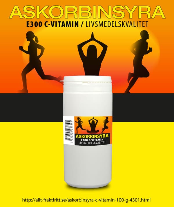 Askorbinsyra C vitamin  100 g av livsmedelskvalitet