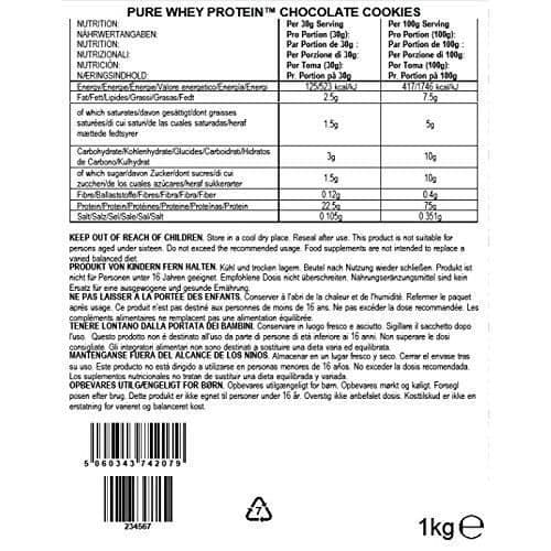 BULK PULVER Rent vassleprotein, chokladkakor, 1 kg - BPB-WPC8-CCOO-1000