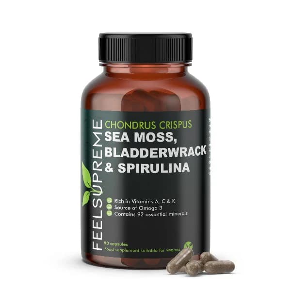 Sea Moss, Bladderwrack & Spirulina 90 kapslar Feel Supreme