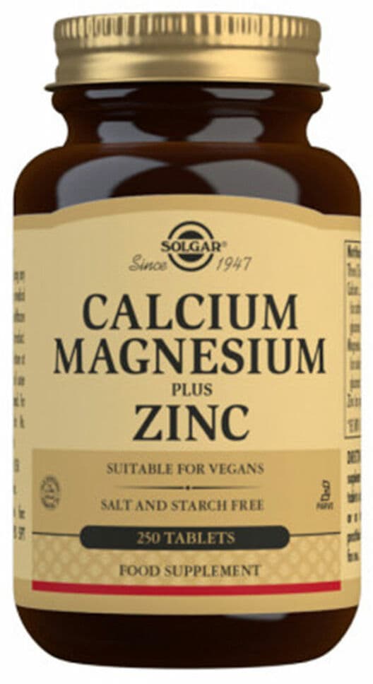 SOLGAR CALCIUM MAGNESIUM + ZINC 250 tablets