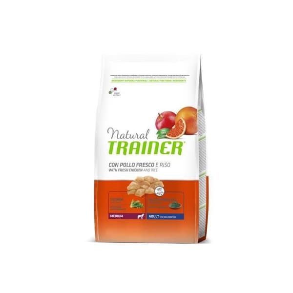 NATURAL TRAINER VUXEN KÖR MEDIUM POLLO FRESCO E RISO 12 KG