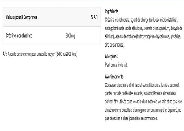 Kreatin MyProtein - Kreatin Monohydrat - 250 Tabletter