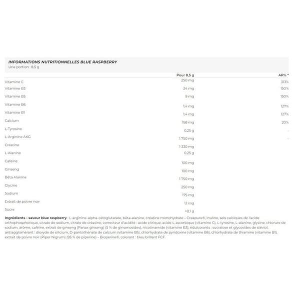 N1 Pre workout (510g)| PreWorkout|Blå Hallon|Nutrend