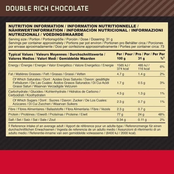 Gold Standard 100% Vassleprotein 1,67kg CHOKLAD med vassleisolat 53 portioner 1670g